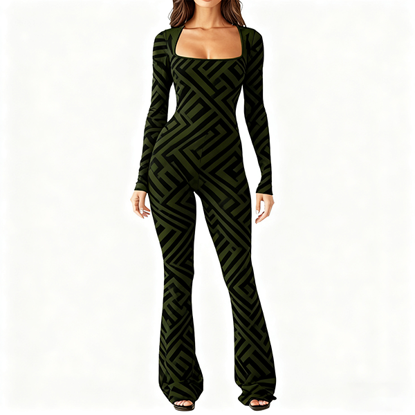 Women's Comfortable Yoga Suit Set - Shaping Outdoor Wide-Leg Flare Leg Gym Workout Jumpsuit